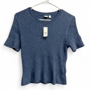 GAP Women's Short Sleeve Ribbed Knit Sweater